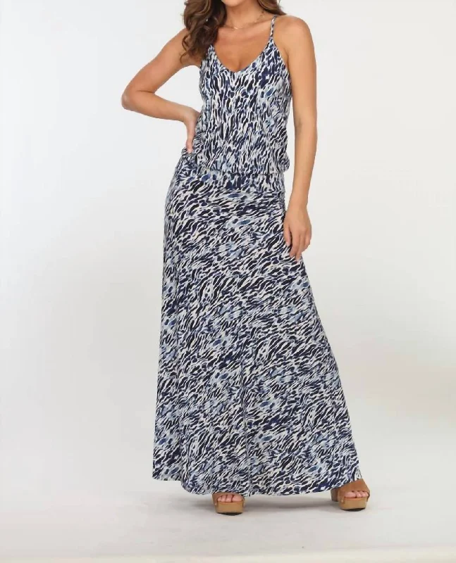 Drop Waist Maxi Dress In Livia