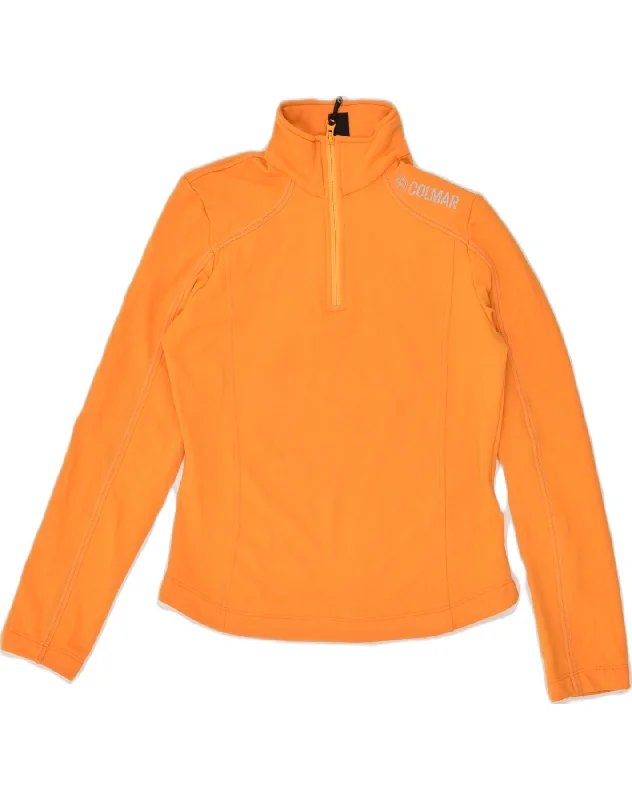 COLMAR Womens Zip Neck Sweatshirt Jumper UK 12 Medium Orange