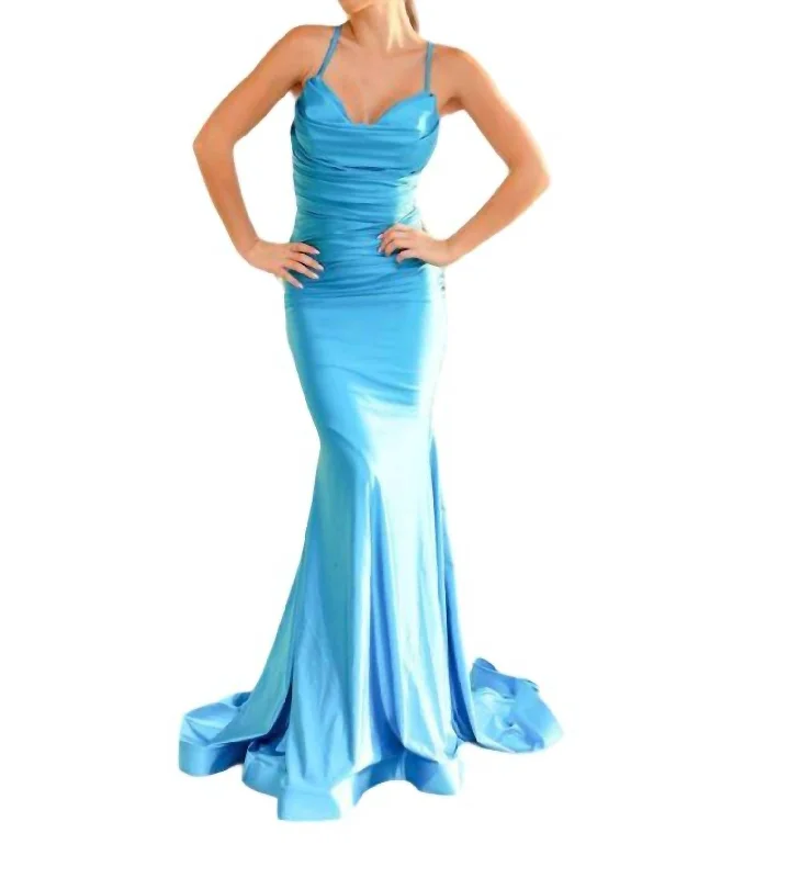 Evening Gown In Turquoise