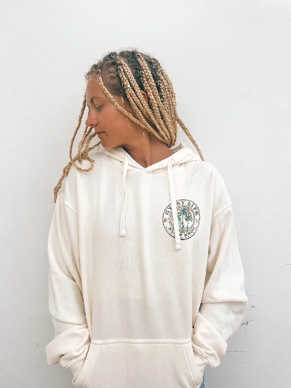 Gypsy Life Melmetal Wave/Palm Hoodie - Ivory