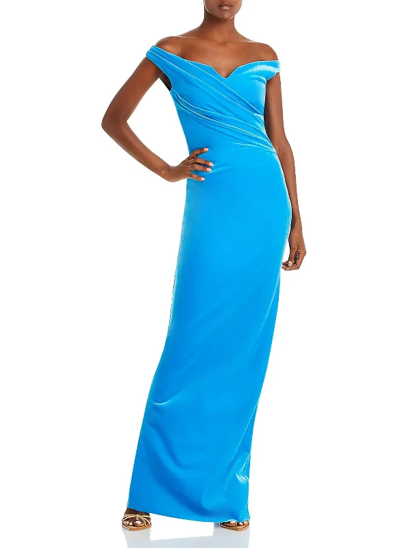 Womens Velvet Long Evening Dress