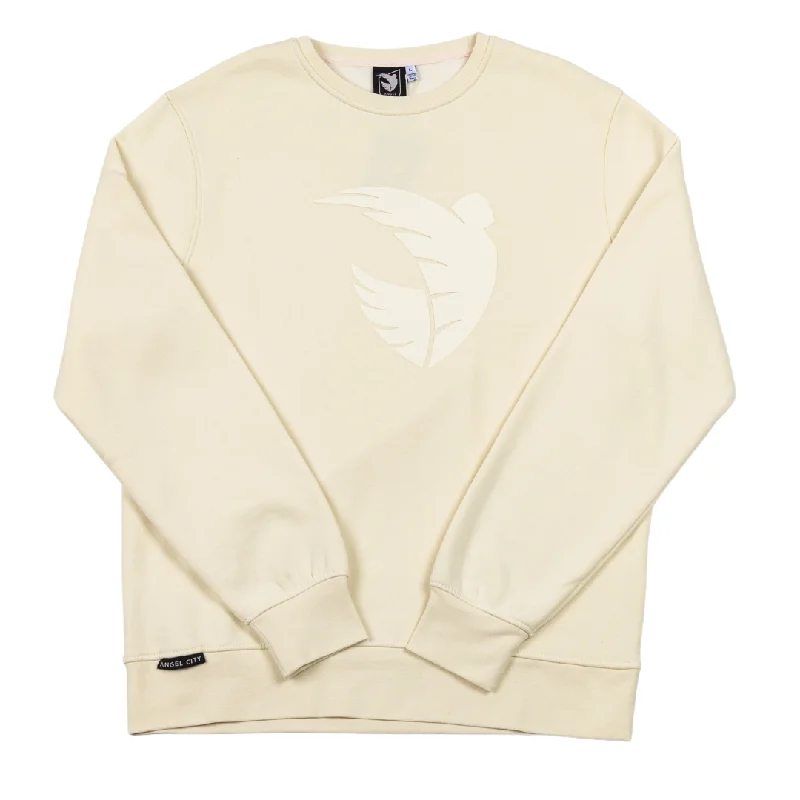 Angel City Unisex Off-White Tonal Crewneck Sweater