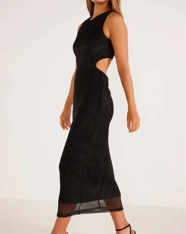 Astrid Cutout Midi Dress In Black