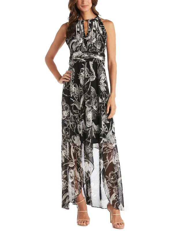 Womens Printed Long Evening Dress