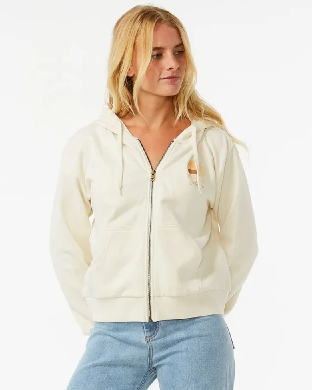 Line UP Relaxed Zip Through Hood- California Bone