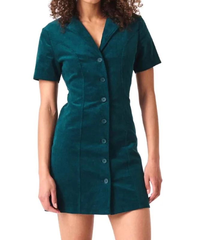 Francoise Corduroy Dress In Forest