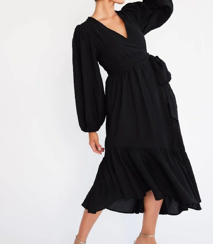 Adele Dress In Black Georgette