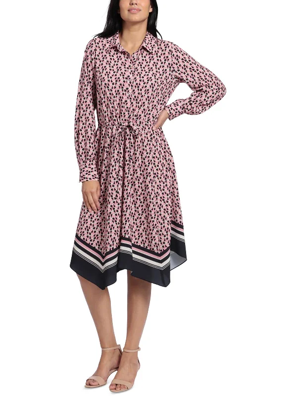 Womens Handkerchief Hem Long Shirtdress