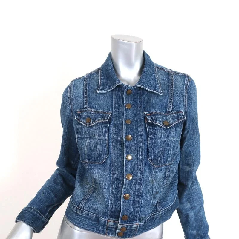 Current/Elliott The Snap Jacket Barn Dark Denim Size 3 Jean Jacket