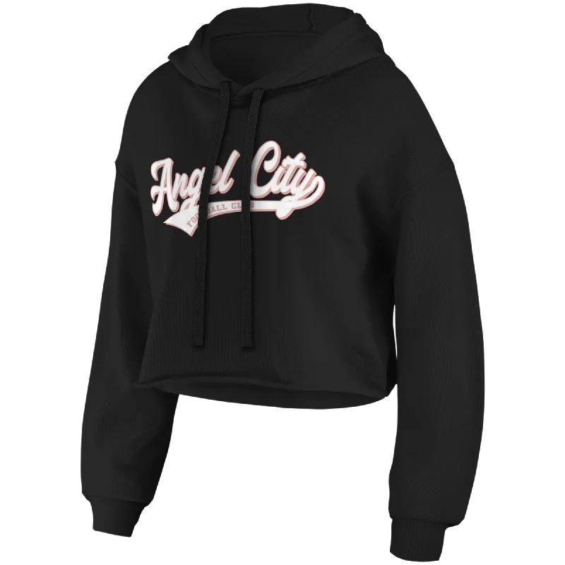 Angel City FC x WEAR by Erin Andrews Women's Black Crop Hoodie