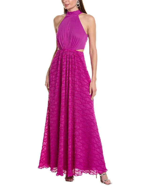 ML Monique Lhuillier Chiffon Maxi Dress