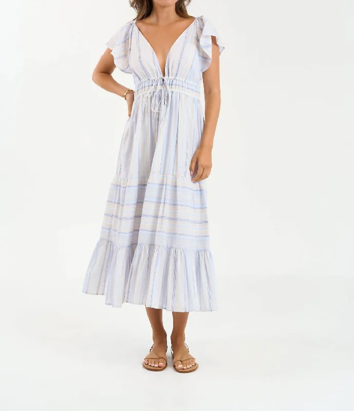 Sadie Dress In Wisteria Stripe