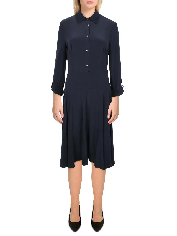 Womens Jersey Collared Shirtdress