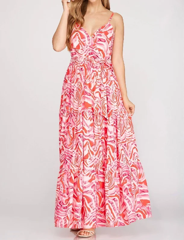 Cami Printed Woven Tiered Maxi Dress