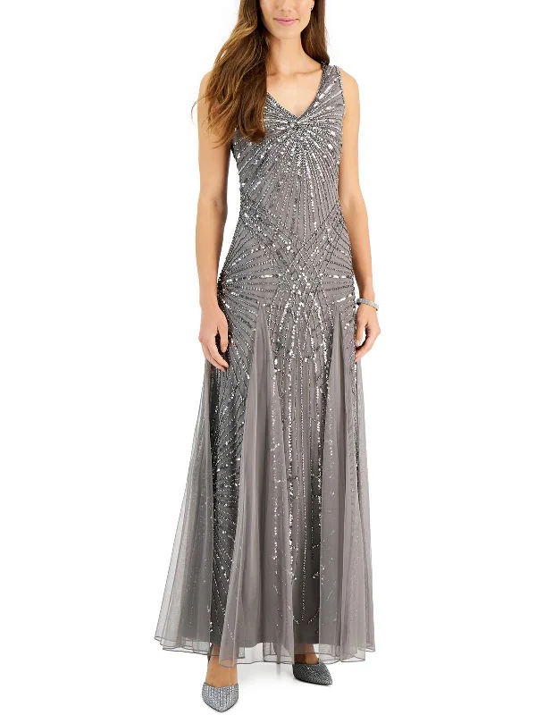 Womens Sequined Long Evening Dress