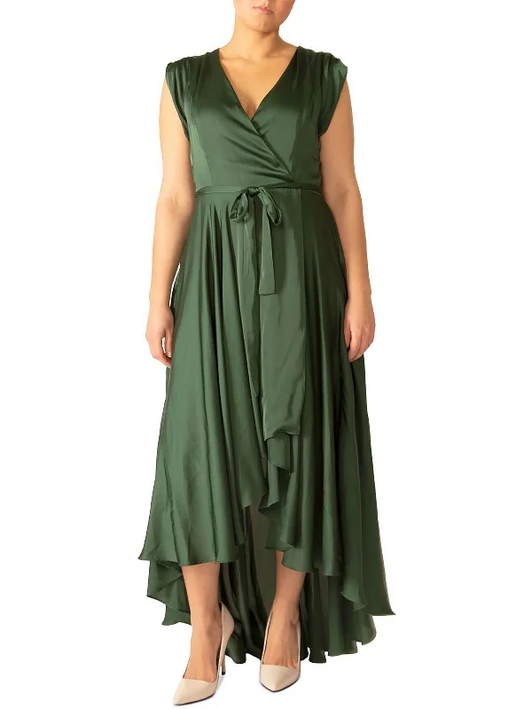 Womens Satin Long Evening Dress