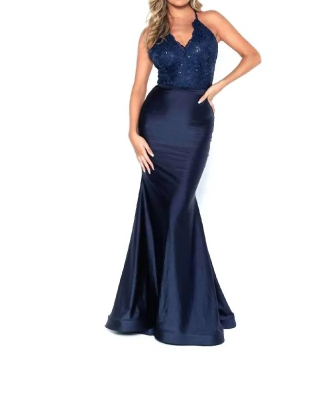 Evening Gown In Navy