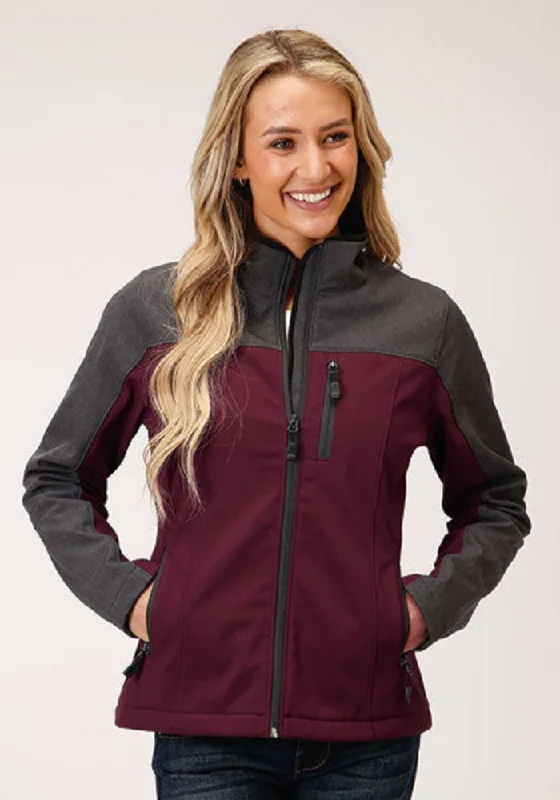 Women's Roper Burgundy & Gray Softshell Jacket