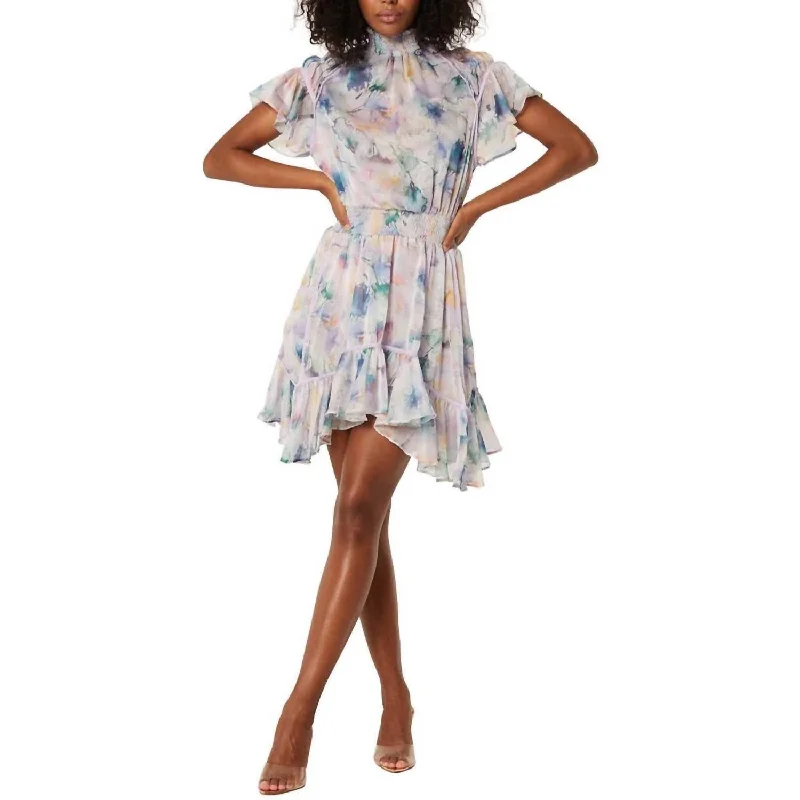 Ella Dress In Abstract Watercolors