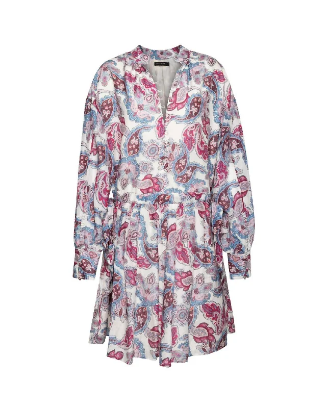 Anita Shirt Dress In Pristine Paisley Light