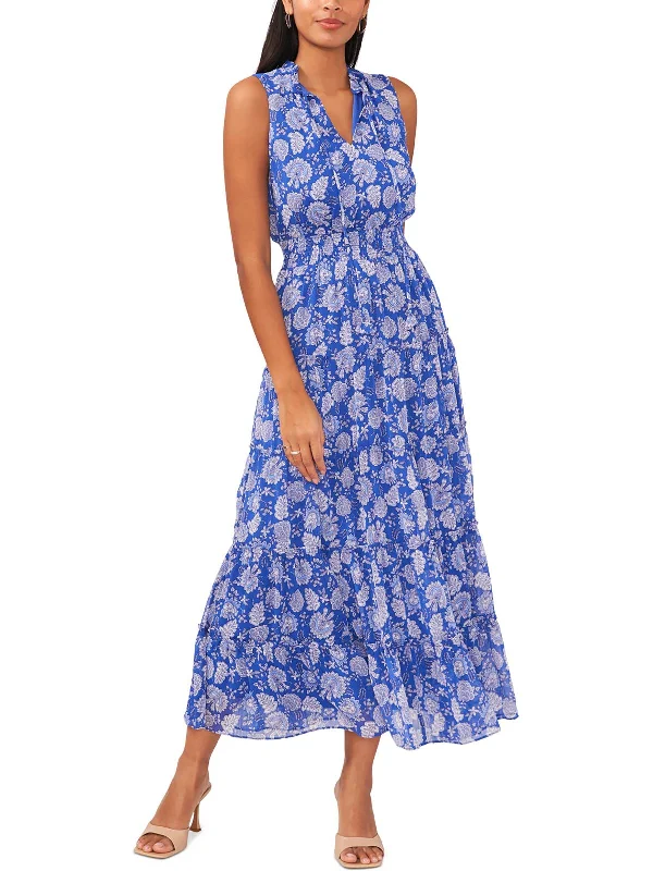 Womens Floral Long Maxi Dress