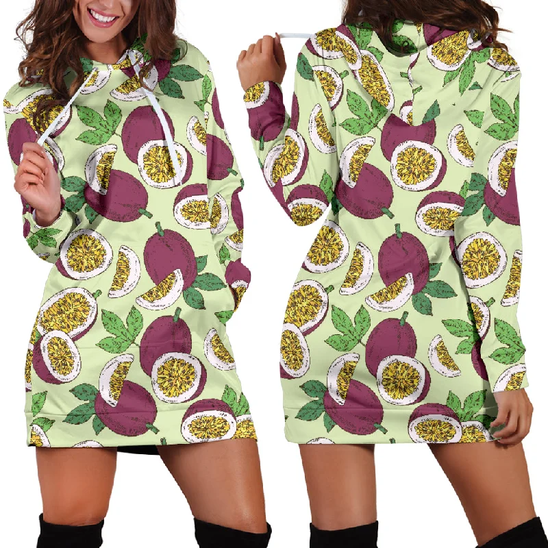 Passion Fruit Pattern Women'S Hoodie Dress