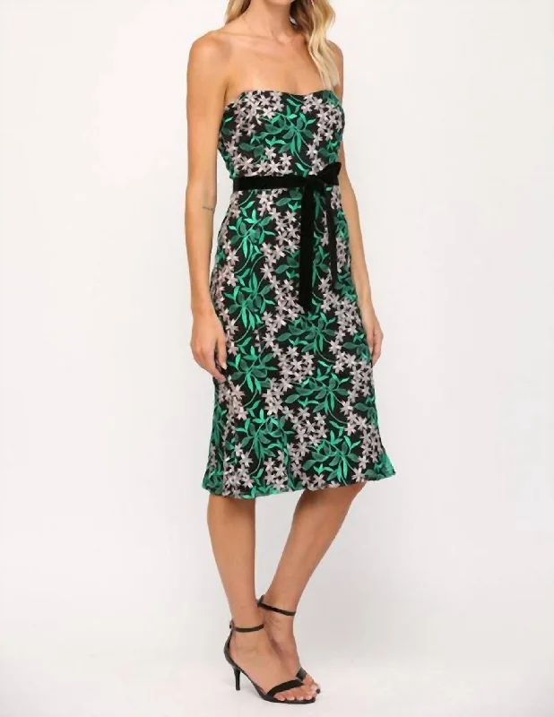 Just My Luck Dress In Green Multi