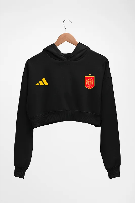 Spain Football Crop HOODIE FOR WOMEN