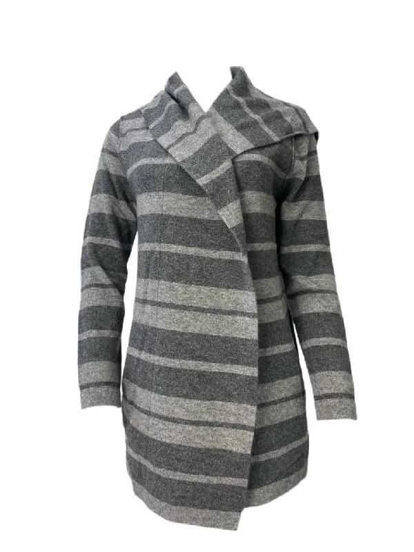 LOMA Women's Grey Hood Open Front Cardigan #C017 NWT