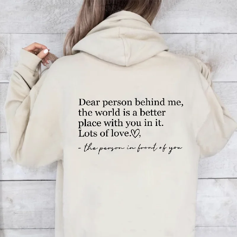 Dear Person Behind Me Back Logo Hoodie