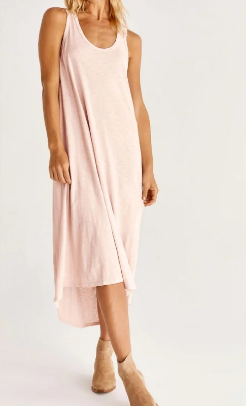 Amalfi Slub Dress In Pink Sky