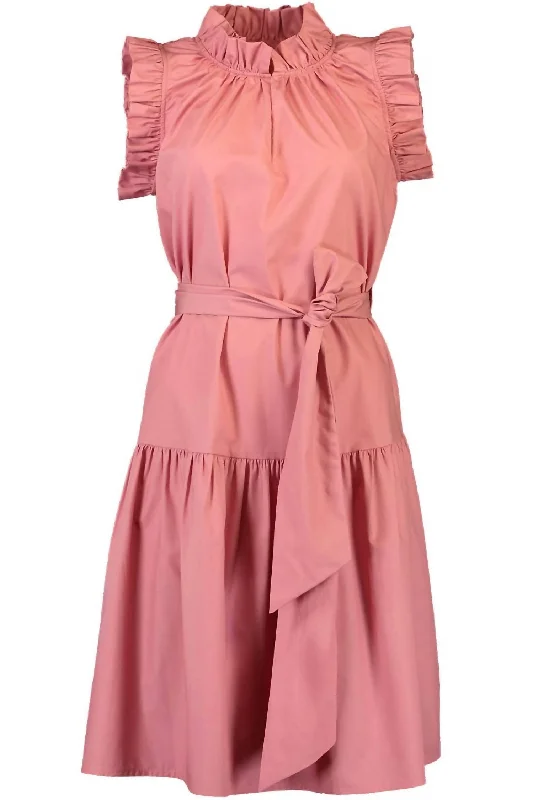 Bardot Dress In Dusty Rose