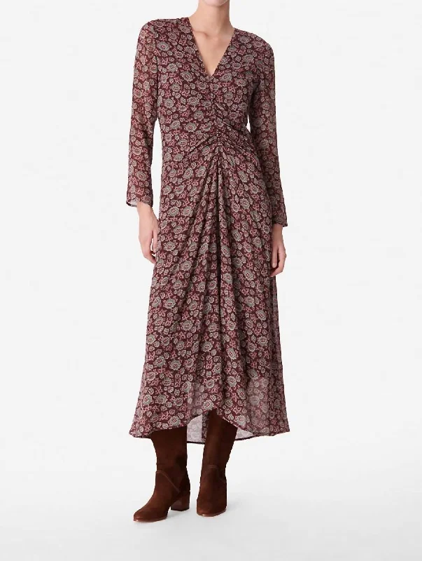 Marron Biba Midi Dress In Classic Brown