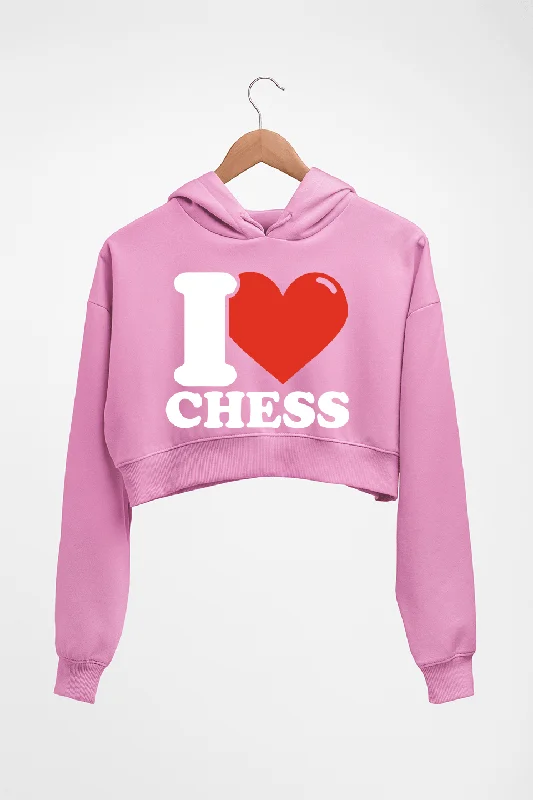 I Love Chess Crop HOODIE FOR WOMEN