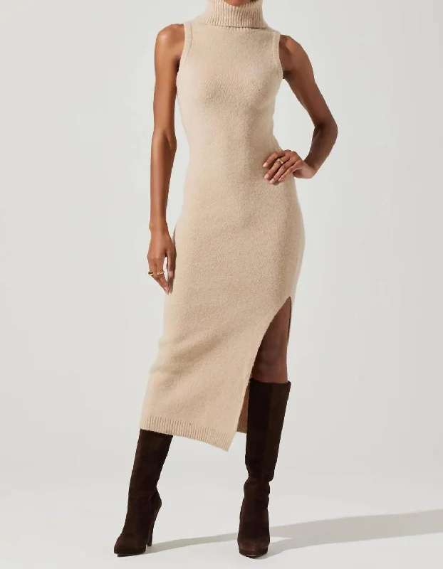 Irina Sweater Dress In Taupe