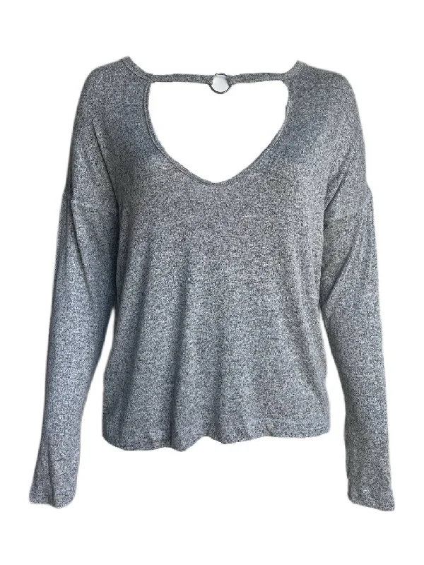 Moral Fiber Women's Plus Grey Cutout Front Sweater Size 2X NWT