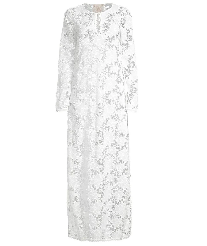 Johnny Was Women Floral Garden Keyhole Neckline Lace Maxi Dress