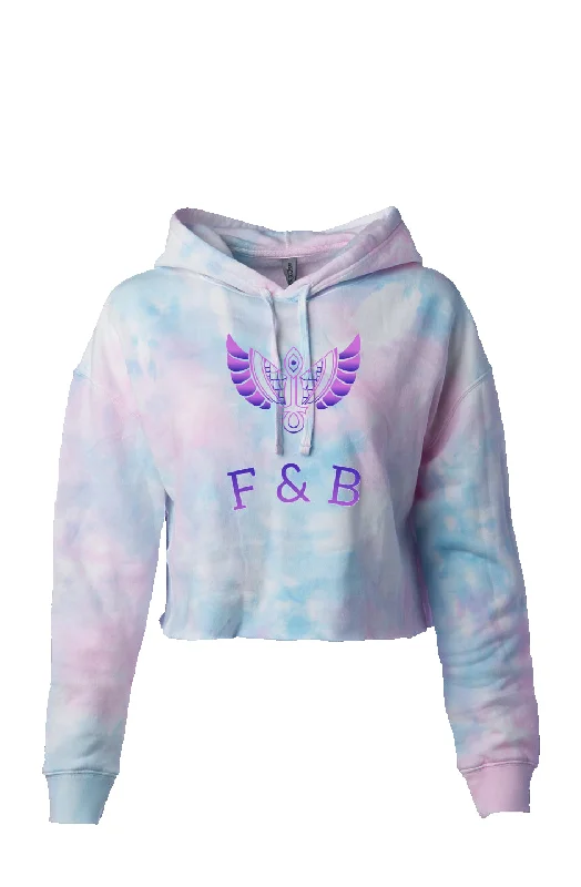 F & B NEON PURP CROP HOODIE