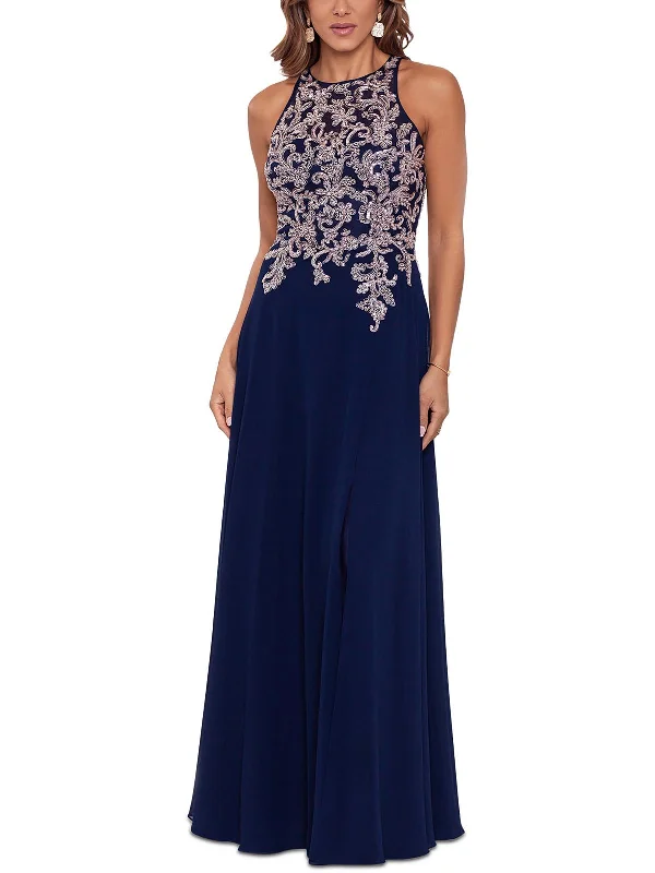 Womens Embellished Long Evening Dress