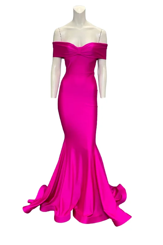 Evening Gown In Fuchsia