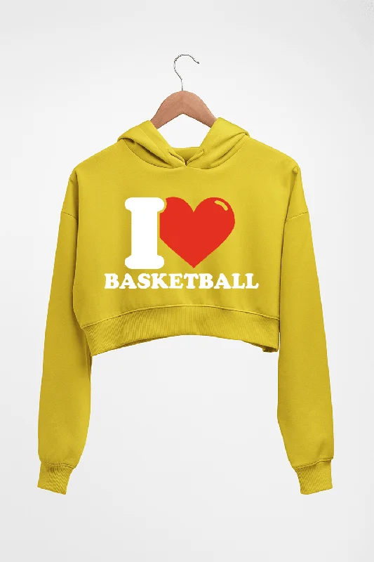 I Love Basketball Crop HOODIE FOR WOMEN