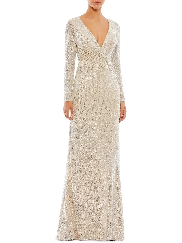 Womens Sequined Long Evening Dress