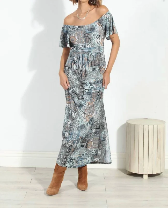 Short Sleeve Empire Maxi Dress In Fairfax