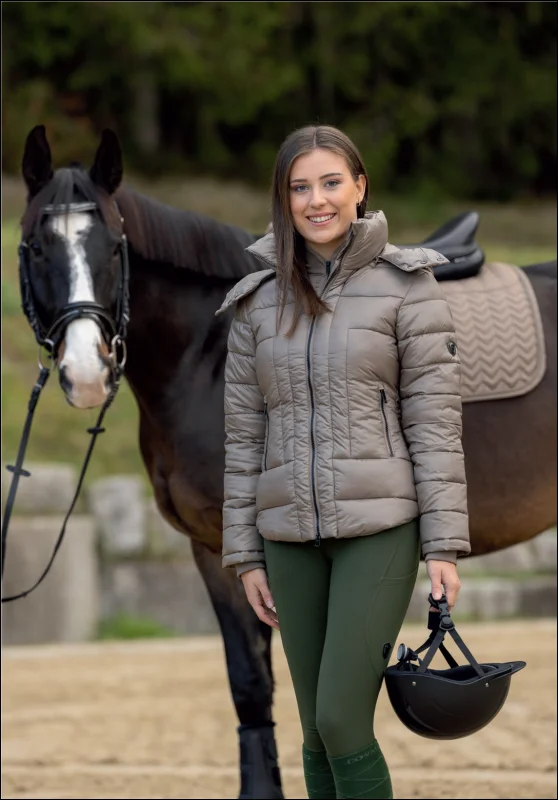 Covalliero Women's Quilted Jacket - Taupe