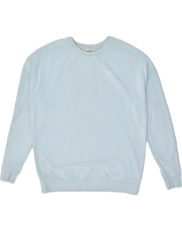 JACK WILLS Womens Oversized Sweatshirt Jumper UK 10 Small  Blue Cotton