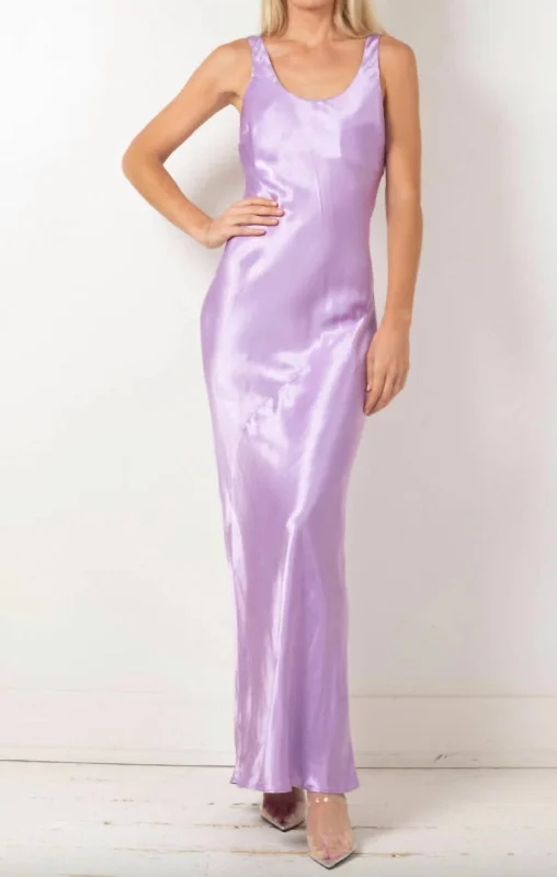 Adelyn Bias Dress In Lilac