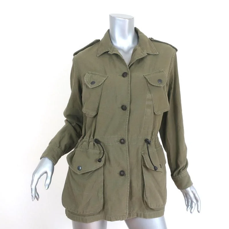 Rag & Bone Ohara Utility Jacket Olive Cotton-Blend Size 2