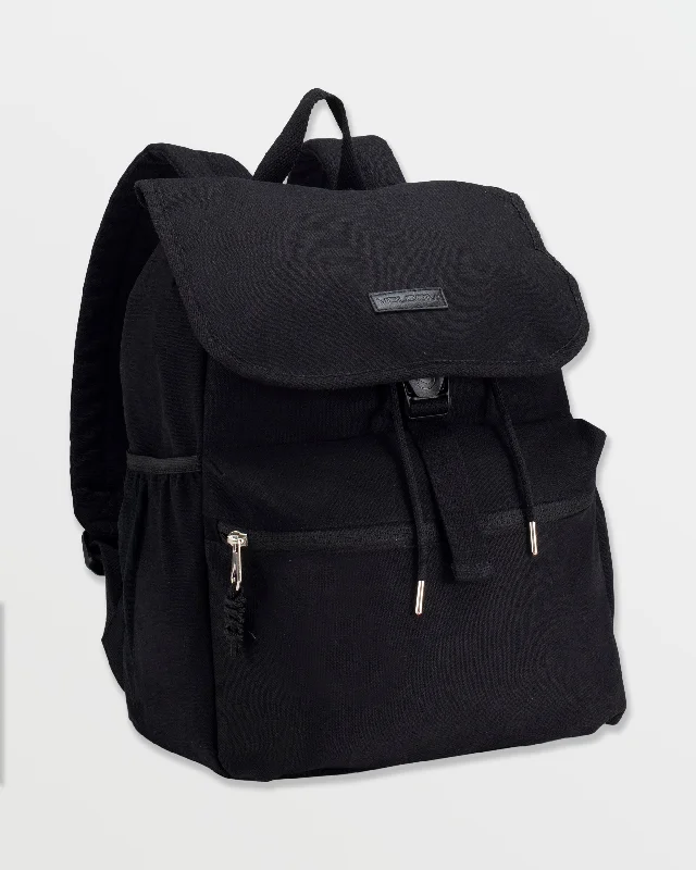 Canvas Drawstring Rucksack - Black