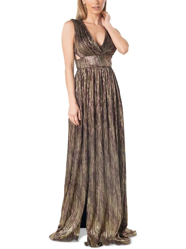 Womens Metallic Long Evening Dress