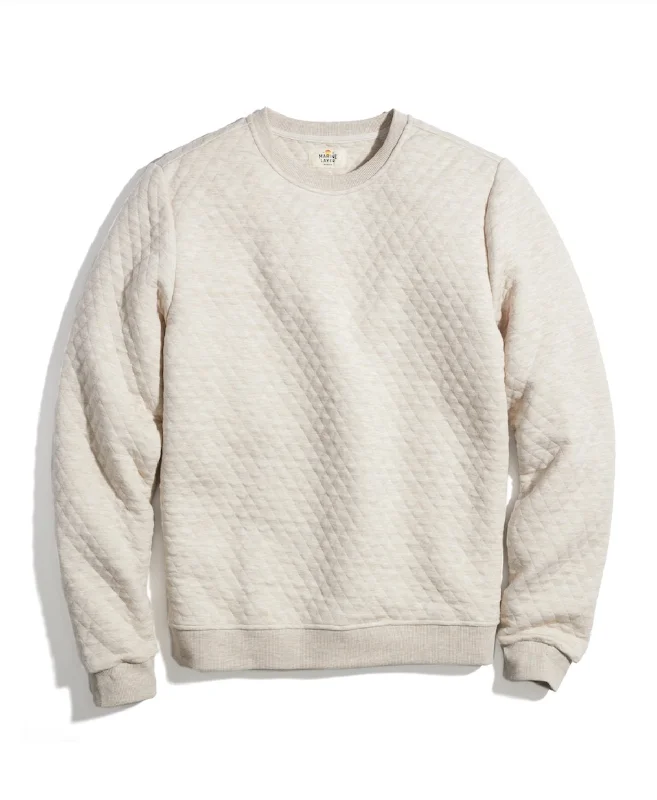 Corbet Quilted Crewneck - Dark Oat Heather